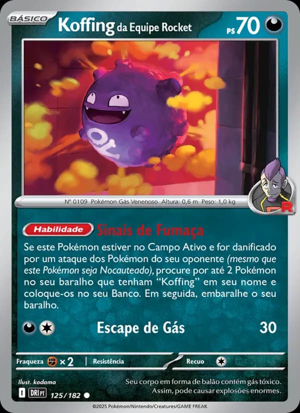 Koffing da Equipe Rocket (125/182)
